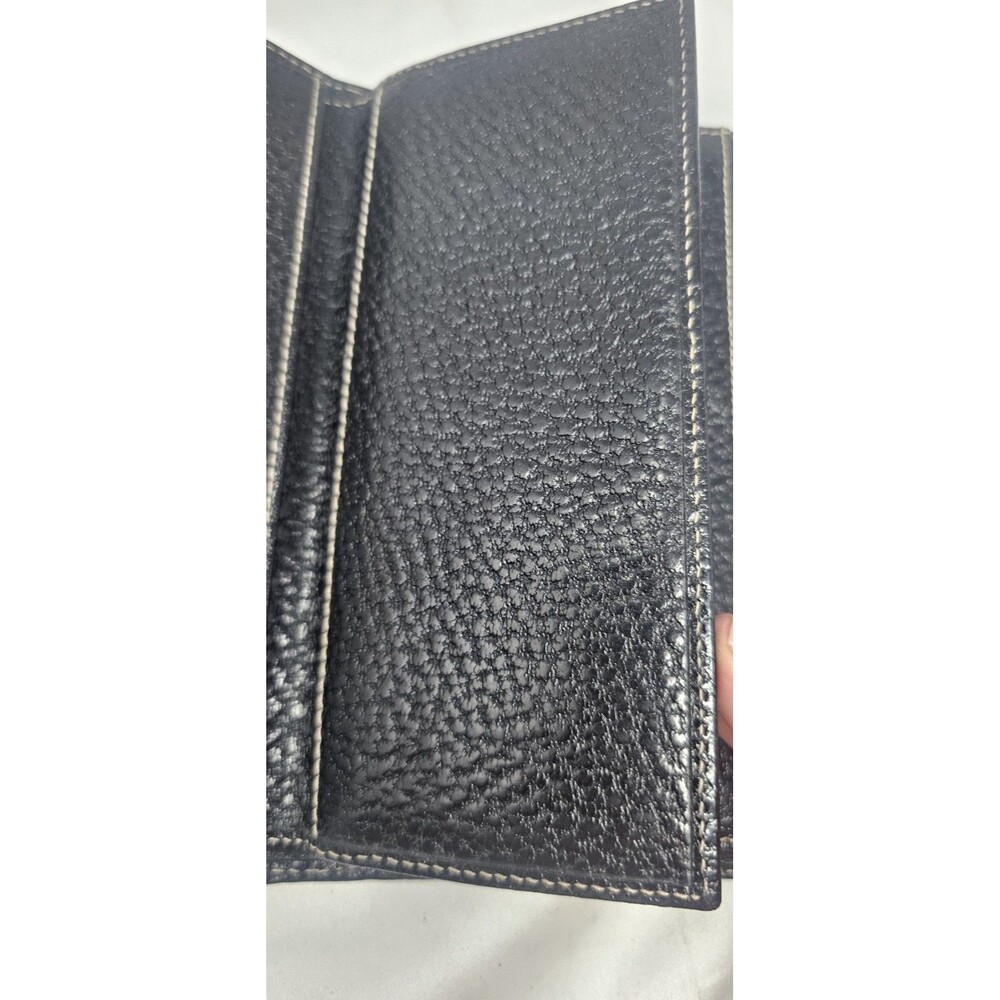 Kate Spade Wallet Womens Black Pebble Trifold Leather Wallet Made Italy 7.25"x4" - Picture 6 of 14